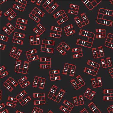 Çizgi Kış eşarbı simgesi siyah arkaplanda izole edilmiş. Vektör