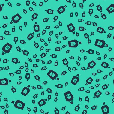 Siyah Parfüm ikonu yeşil arka planda izole edilmiş kusursuz desen. Vektör