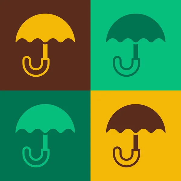 Pop Art Classic Elegant Opened Umbrella Icon Isolated Color Background — Stock Vector