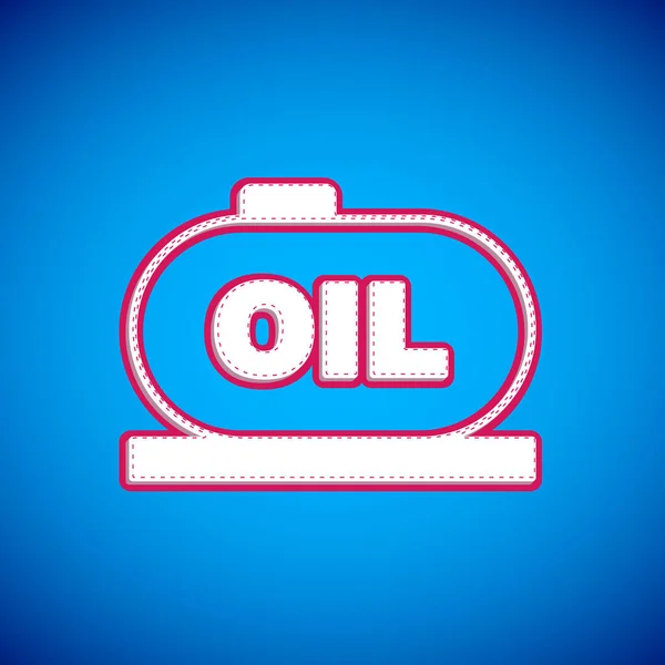 White Oil Tank Storage Icon Isolated Blue Background Vessel Tank — Vettoriale Stock