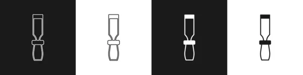 Setzen Sie Rasp Metall Dateisymbol Isoliert Auf Schwarzem Und Weißem — Stockvektor