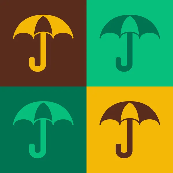 Pop Art Paraplu Pictogram Geïsoleerd Kleur Achtergrond Verzekeringsconcept Waterdicht Icoon — Stockvector