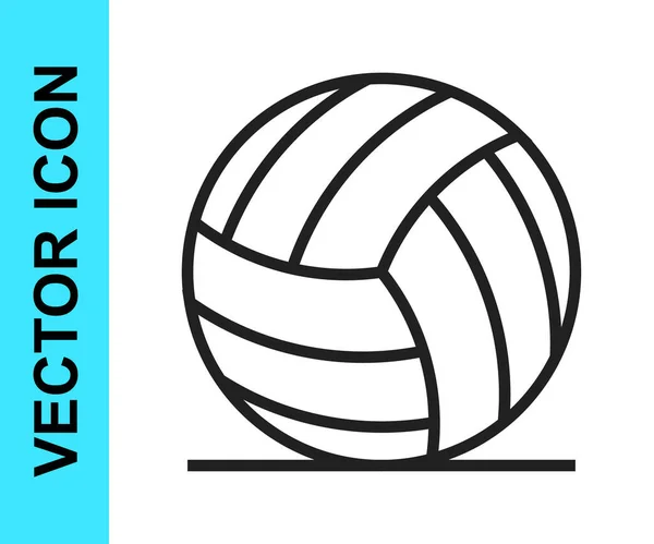 Schwarze Linie Volleyball Symbol Isoliert Auf Weißem Hintergrund Sportgeräte Vektor — Stockvektor