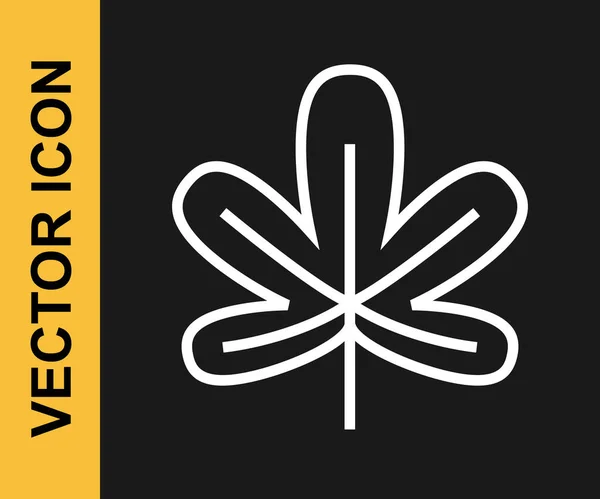 Иконка Белого Листа Каштана Выделена Черном Фоне Вектор — стоковый вектор