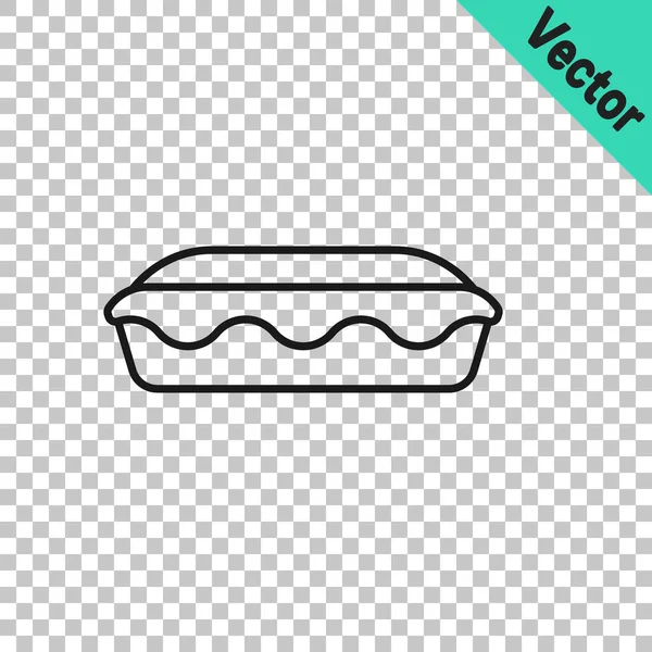 Schwarze Linie Hausgemachte Torte Symbol Isoliert Auf Transparentem Hintergrund Vektor — Stockvektor