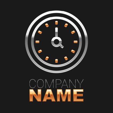 Çizgi Saat simgesi siyah arkaplanda izole edildi. Zaman sembolü. Renkli taslak konsepti. Vektör