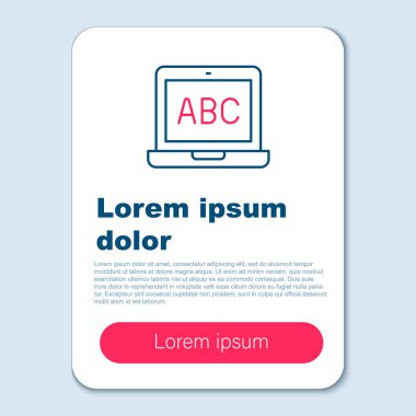Gri arkaplanda dizüstü bilgisayar simgesi izole edildi. Boş ekran işaretli bilgisayar defteri. Renkli taslak konsepti. Vektör