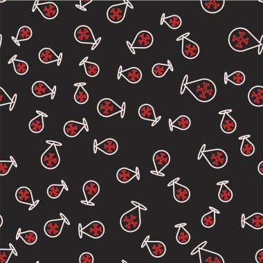 Çizgi Haçlı Seferi simgesi siyah arkaplanda kusursuz desen izole etti. Vektör