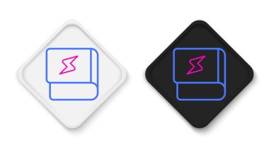 Beyaz arkaplanda izole edilmiş elektrik ikonu hakkında satır kitabı. Renkli taslak konsepti. Vektör