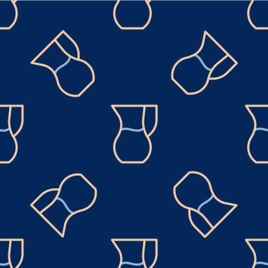 Mavi arka planda, su ikonlu çizgi sürahi camları izole edilmiş. Su için çaydanlık. İçme suyu dolu cam sürahi. Vektör