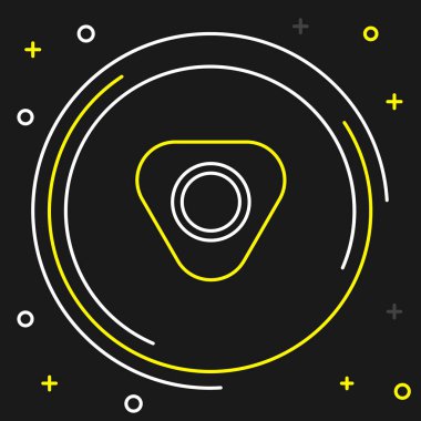 Çizgi Dikiş simgesi siyah arkaplanda izole edildi. Renkli taslak konsepti. Vektör