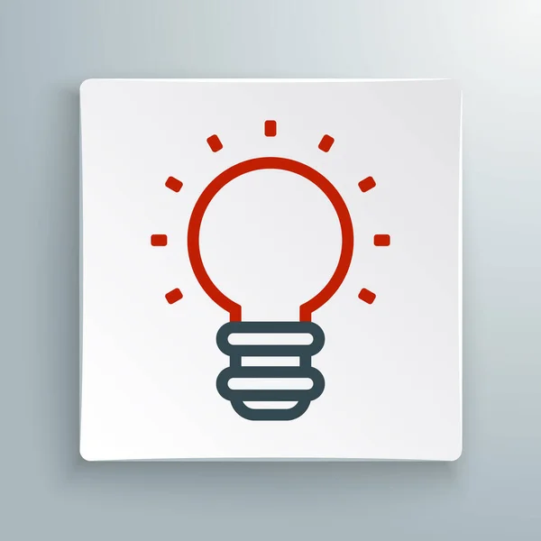 Line Creative Lampa Ljus Idé Ikon Isolerad Vit Bakgrund Begreppsidéer — Stock vektor