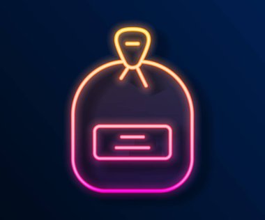 Siyah zemin üzerinde izole edilmiş özel bir bitki simgesinin tohumlarıyla dolu parlak neon hattı. Vektör