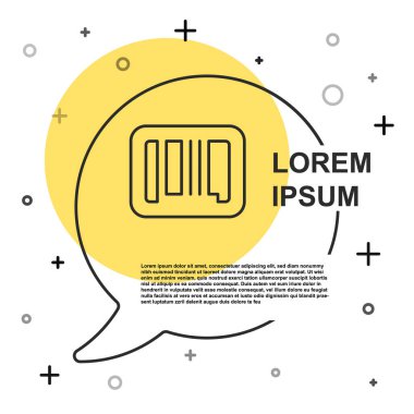 Beyaz arkaplanda siyah çizgi barkod simgesi izole edildi. Rastgele dinamik şekiller. Vektör