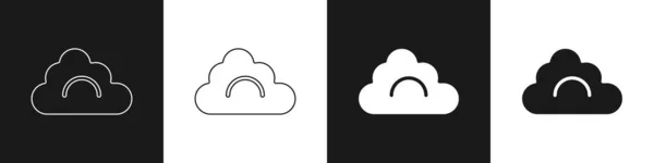 设置与黑白背景隔离的云图标 — 图库矢量图片
