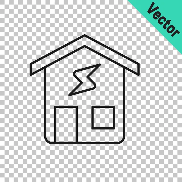Svart Linje Smart Home Icon Isolert Gjennomsiktig Bakgrunn Fjernkontroll Vektor – stockvektor