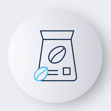 Beyaz arka planda izole kahve çekirdeği ikonu çizgisi. Renkli taslak konsepti. Vektör