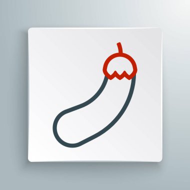 Patlıcan çizgi simgesi beyaz arkaplanda izole edildi. Renkli taslak konsepti. Vektör