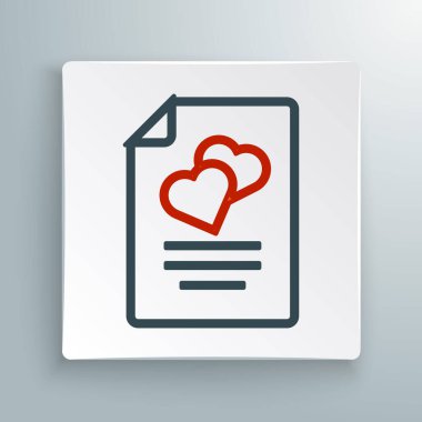 Evlilik sözleşmesi simgesi beyaz arka planda izole edildi. Düğün sertifikası. Renkli taslak konsepti. Vektör