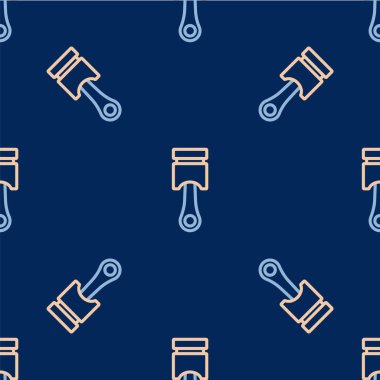 Line Engine piston simgesi mavi arkaplanda izole edilmiş. Araba motoru pistonu işareti. Vektör