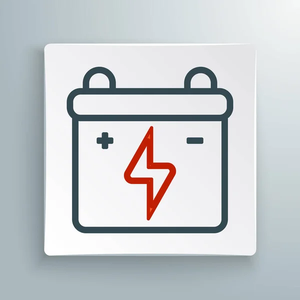 Zeile Autobatterie Symbol Isoliert Auf Weißem Hintergrund Akkubatterie Energie Und — Stockvektor