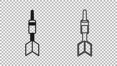 Şeffaf arkaplanda Kara Dart ok simgesi izole edildi. Vektör