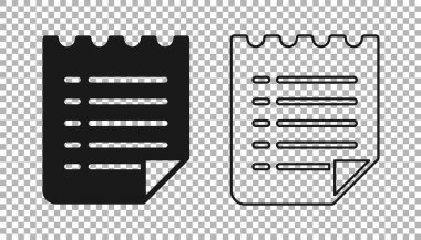Siyah Dilek listesi şablon simgesi şeffaf arkaplanda izole edildi. Vektör