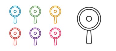 Hattı Kızartma simgesi beyaz arkaplanda izole edildi. Kızartma veya kızartma gıda sembolü. Simgeleri renklendirin. Vektör