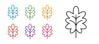 Satır Yaprak simgesini beyaz arkaplanda izole et. İşaret bırakıyor. Taze doğal ürün sembolü. Simgeleri renklendirin. Vektör