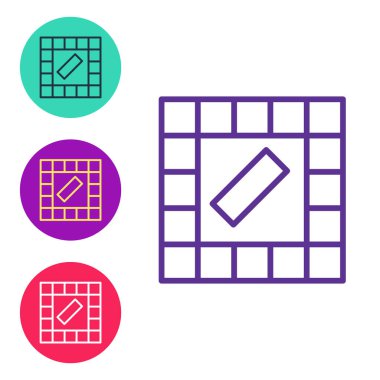 Satır Tahtası oyun simgesini beyaz arkaplanda izole et. Simgeleri renklendirin. Vektör