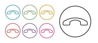 Telefon ahizesi simgesi beyaz arkaplanda izole edildi. Telefon işareti. Simgeleri renklendirin. Vektör