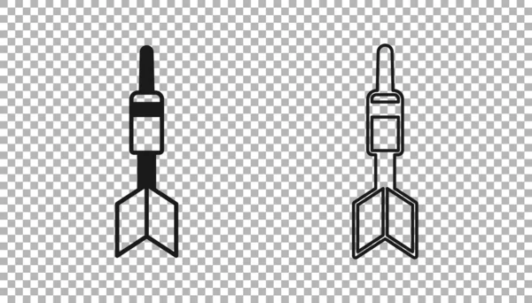 Şeffaf arkaplanda Kara Dart ok simgesi izole edildi. Vektör