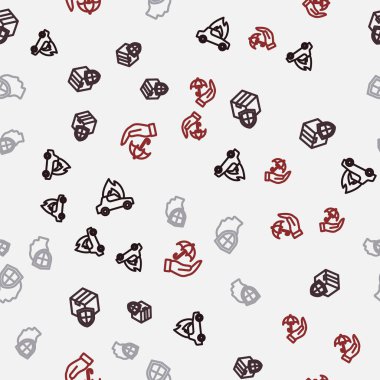 Hattı yanan araba, kalkanlı teslimat güvenliği, hayat sigortası ve pürüzsüz bir şablon. Vektör