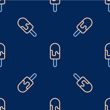 Dondurma ikonu mavi arka planda izole edilmiş. Güzel sembol. Vektör