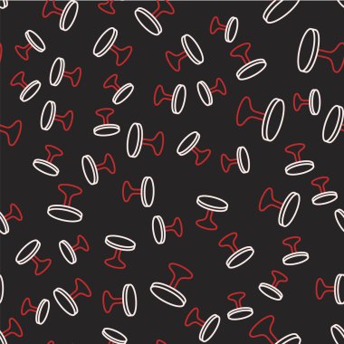 Çizgi yuvarlak masa simgesi siyah arkaplanda izole edilmiş pürüzsüz desen. Vektör