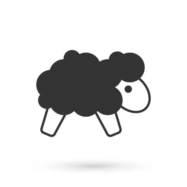 Icône Mouton Gris Isolé Sur Fond Blanc Compter Les Moutons — Image vectorielle