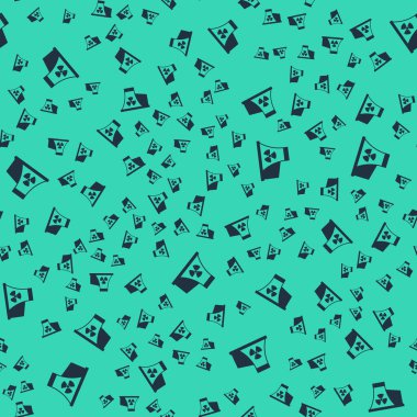 Siyah Nükleer Santral ikonu yeşil arka planda izole edilmiş pürüzsüz desen. Enerji endüstrisi konsepti. Vektör