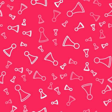 Tahta oyun simgesi için beyaz çizgi çipi kırmızı arkaplanda izole edilmiş kusursuz desen. Vektör