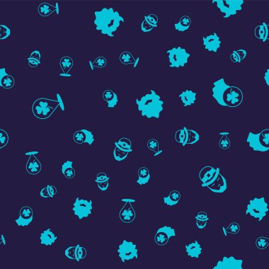 Yonca yaprağı, yonca, bıyık, sakal ve Leprikon 'u dikişsiz kalıba sokun. Vektör