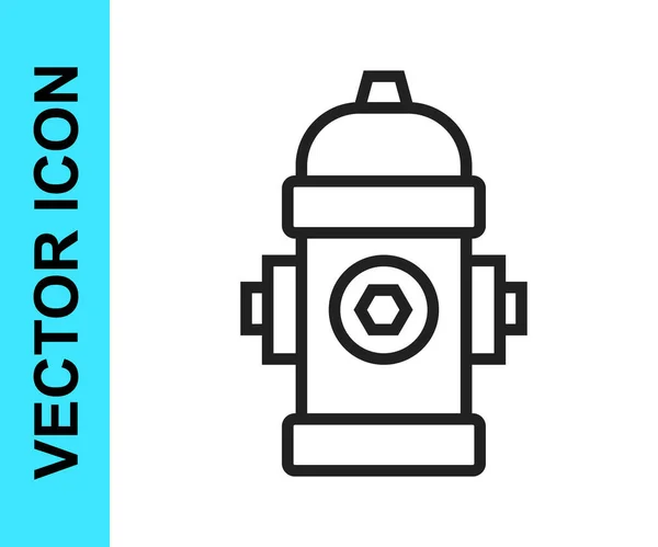 Schwarze Linie Feuerhydrant Symbol Isoliert Auf Weißem Hintergrund Vektor — Stockvektor