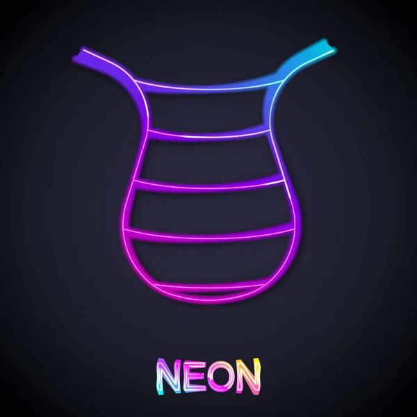 Gloeiende Neon Lijn Visnet Icoon Geïsoleerd Zwarte Achtergrond Visserij Tackle — Stockvector