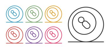 Beyaz arkaplanda 8 numaralı ikon izole edilmiş bilardo bilardo topu. Simgeleri renklendirin. Vektör