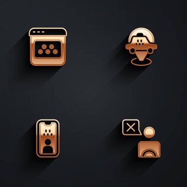 Taksi mobil uygulamasını, konum taksi arabasını, sürücü ehliyetini ve uzun gölgeli simgeyi ayarla. Vektör