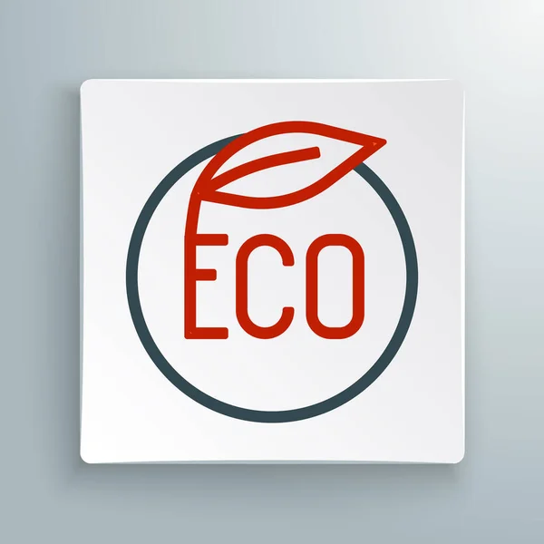 ラインバナー ラベル 白の背景に隔離されたエコグリーンの健康食品アイコンのロゴ 有機製品だ 健康食品ステッカー カラフルなアウトラインコンセプト ベクトル — ストックベクタ