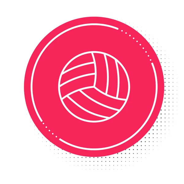 Weiße Linie Volleyball Symbol Isoliert Auf Weißem Hintergrund Sportgeräte Roter — Stockvektor