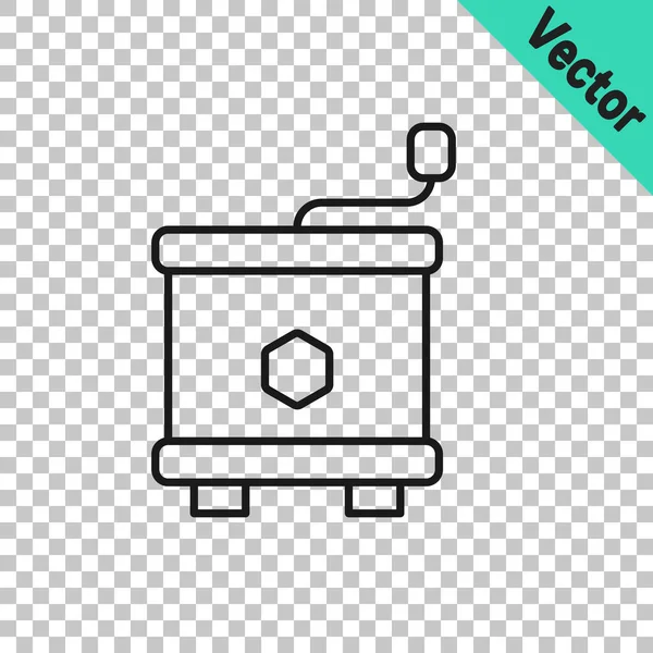 Schwarze Linie Honigextraktor Symbol Isoliert Auf Transparentem Hintergrund Mechanisches Gerät — Stockvektor