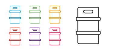 Metal bira fıçısı simgesini beyaz arkaplanda izole et. Simgeleri renklendirin. Vektör