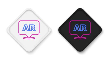 Artırılmış çizgi AR simgesi beyaz arkaplanda izole edildi. Sanal geleceksel giyilebilir cihazlar. Renkli taslak konsepti. Vektör