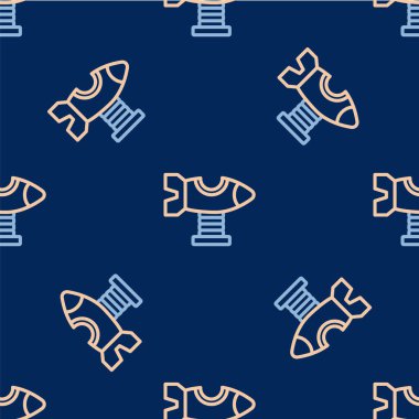 Oyun alanı simgesinde çizgi salıncak düzlemi mavi arkaplanda izole edilmiş pürüzsüz desen. Uçaklı atlıkarınca çocukları. Eğlence ikonu. Vektör