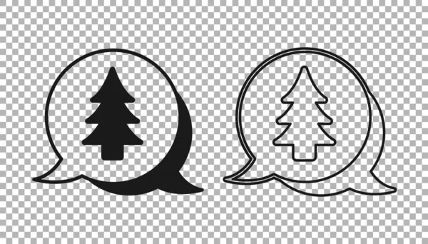 Icona Black Tree Isolata Sfondo Trasparente Simbolo Della Foresta Vettore — Vettoriale Stock